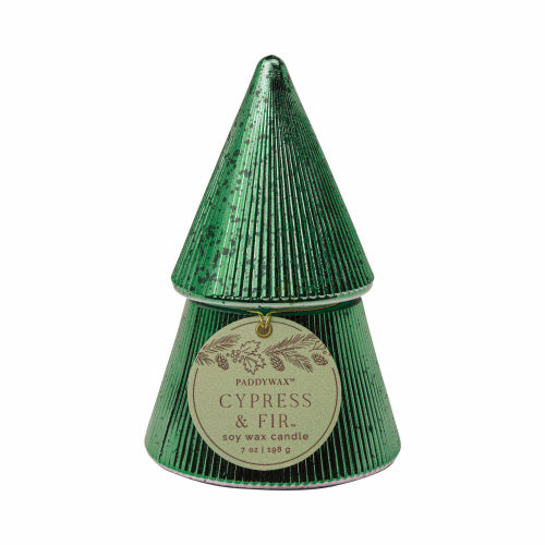 Cypress & & Fir 7 oz Mercury Glass Stacked Tree Candle