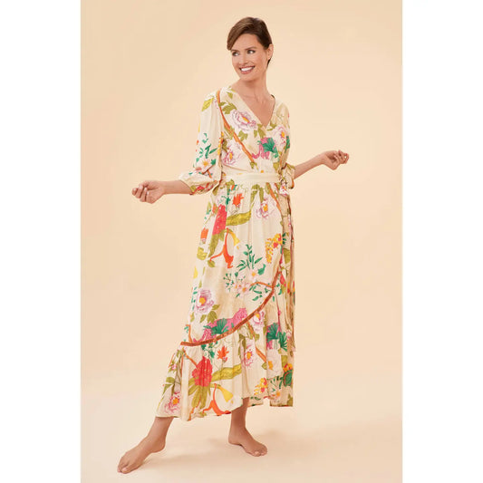 Tropical Flora and Fauna Wrap Dress