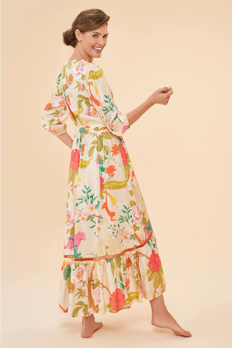 Tropical Flora and Fauna Wrap Dress