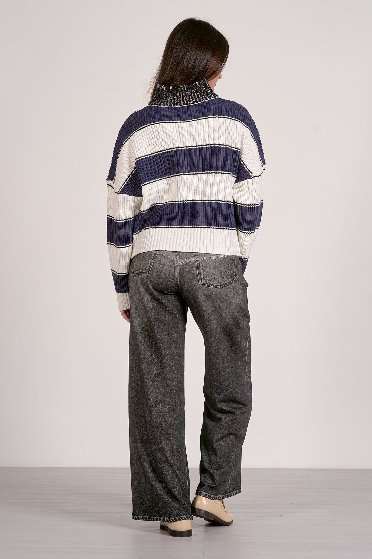 Nautical Quarter Zip Summer Sweater- Elan