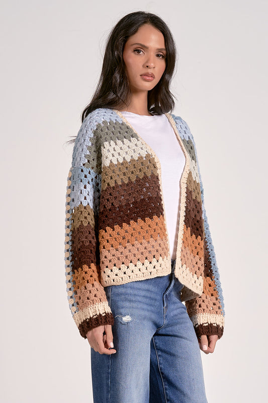 Sweater Cardigan Stripe