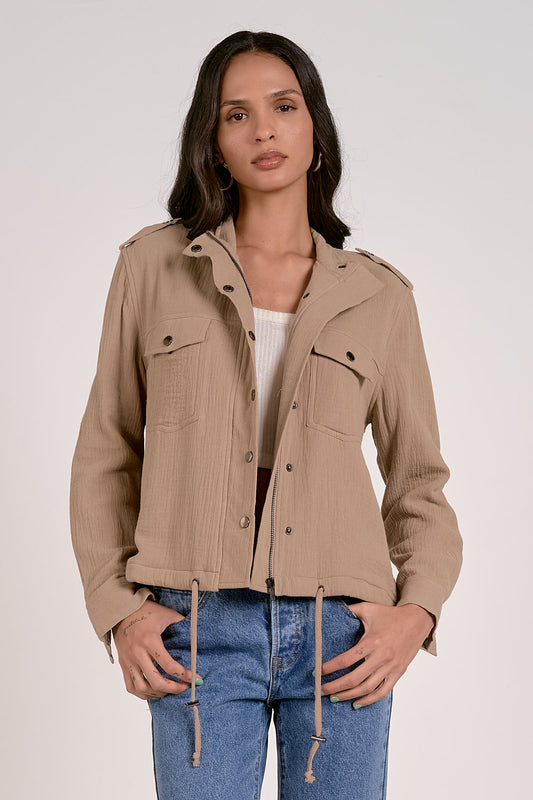 Zip Crepe Spring Jacket