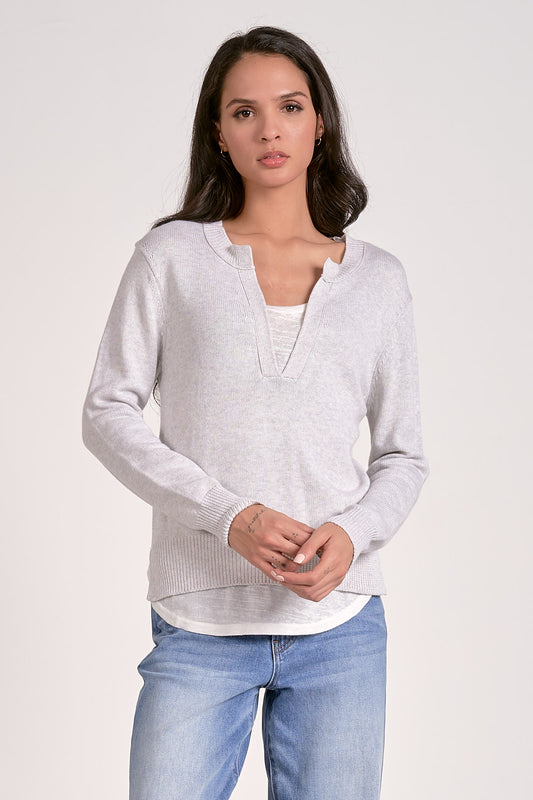 Layered Two-For One Knit Top