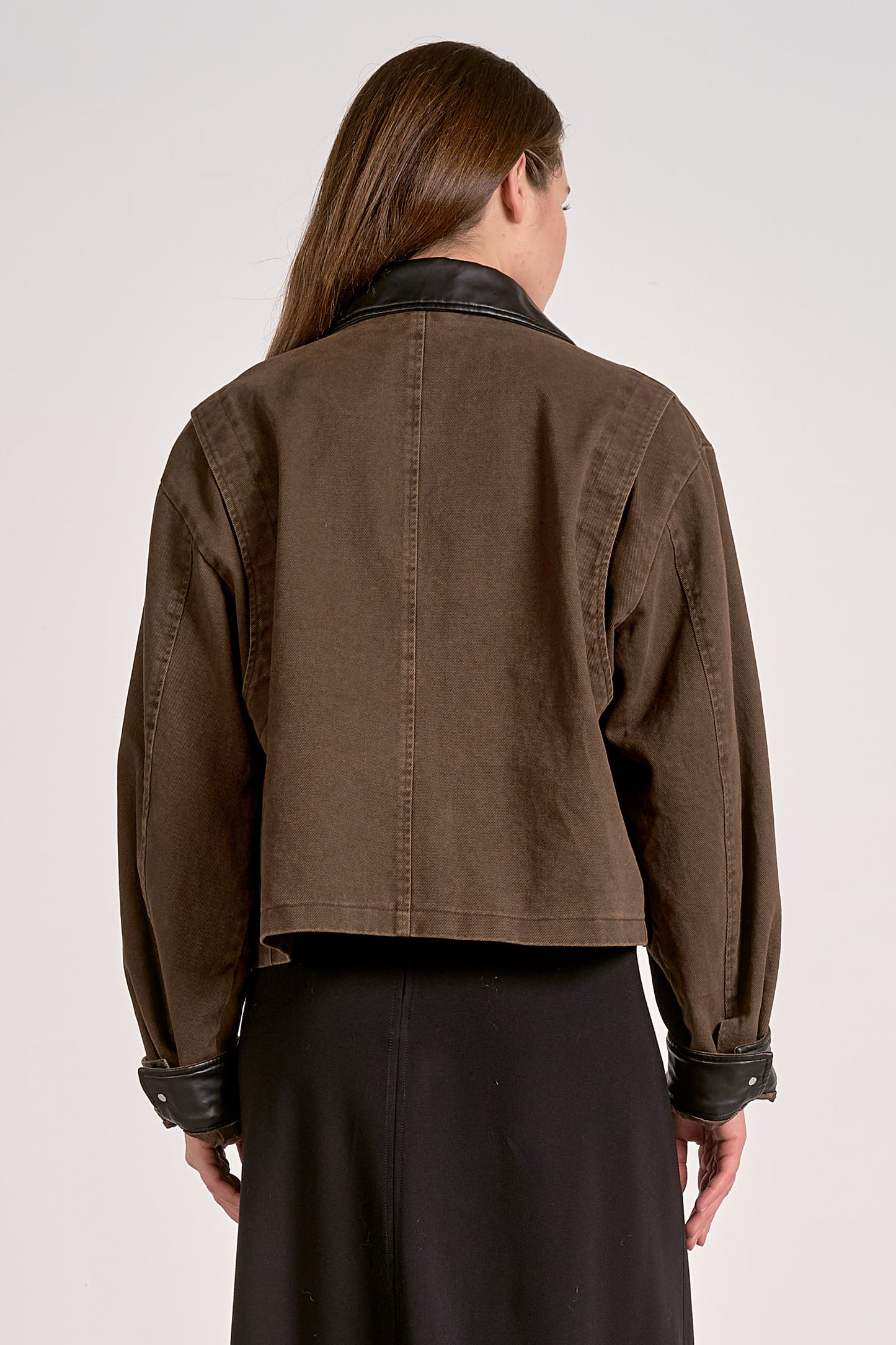 Elan Barn CoatJacket w/Leather Trim