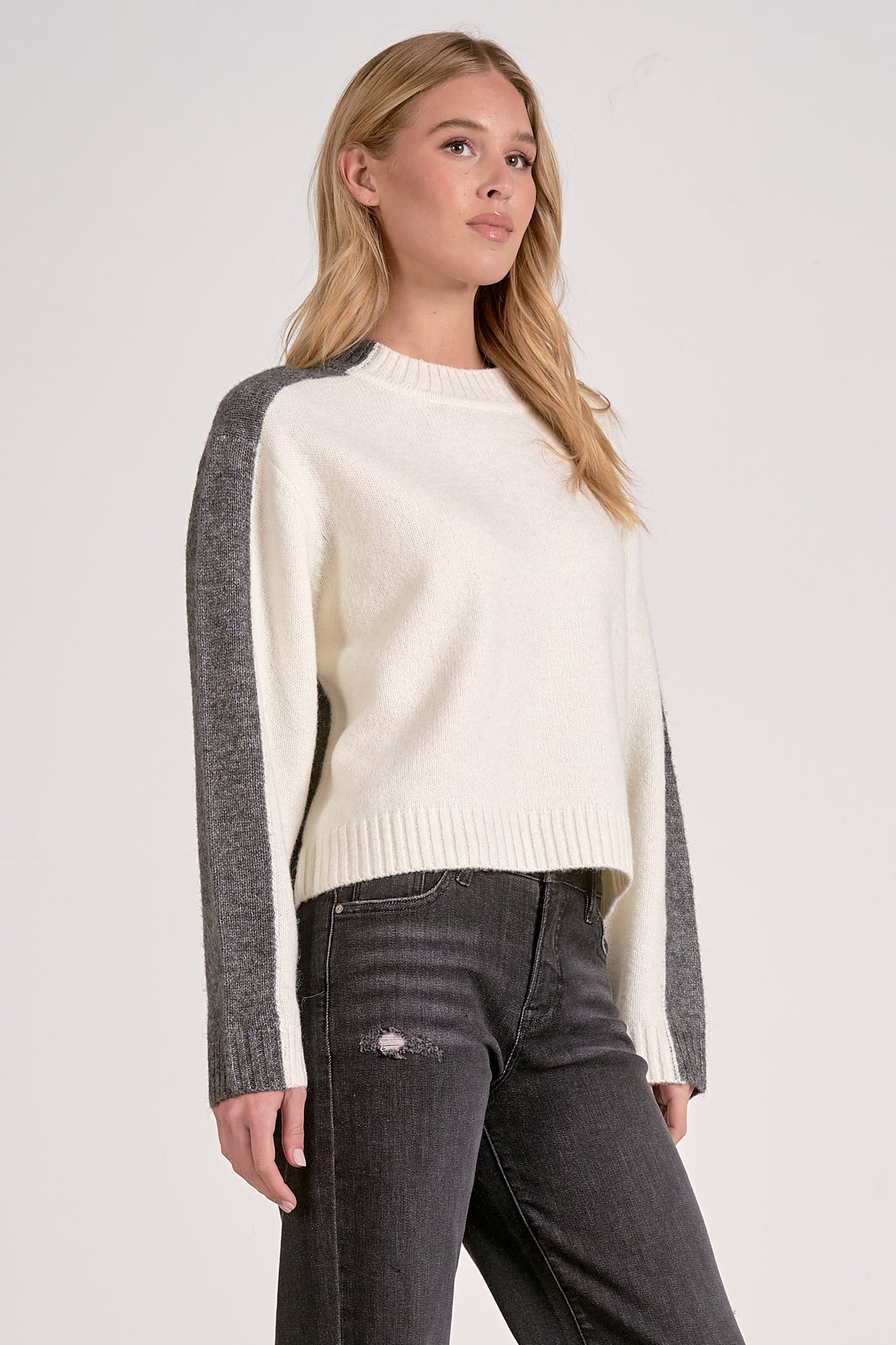 Elan Crewneck Colorblock Sweater