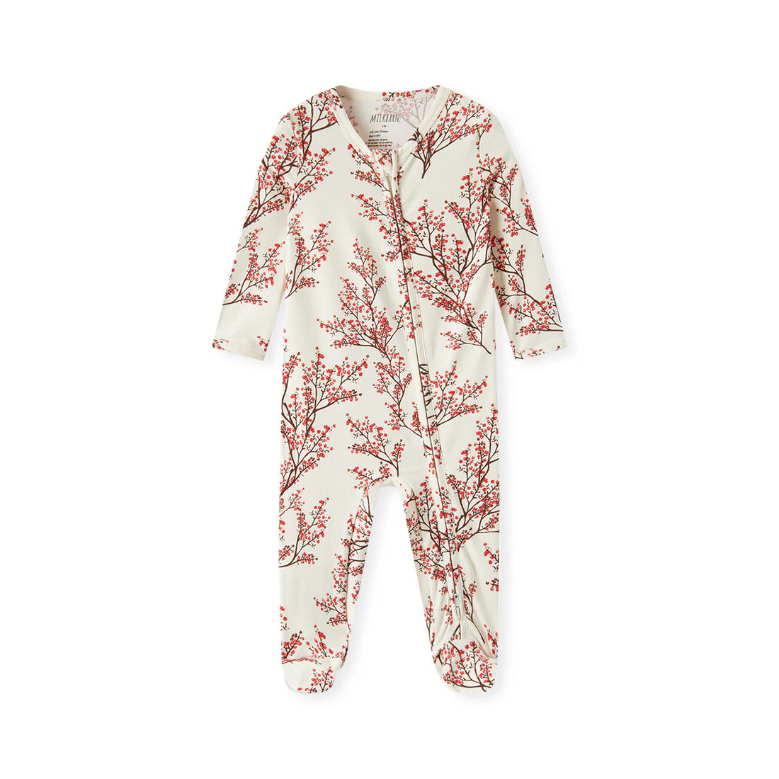Winterberry Organic Cotton Stretch Zip Footed Romper