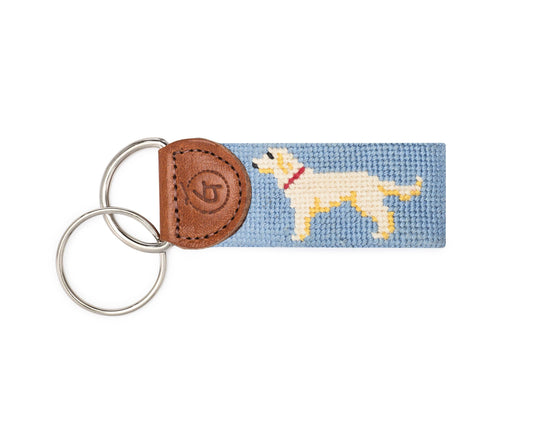 Yellow Lab Needlepoint Keychain