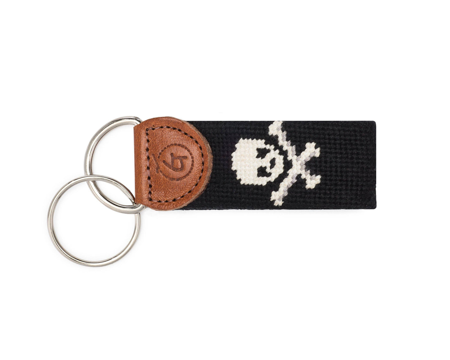 Skull And Crossbones Needlepoint Keychain