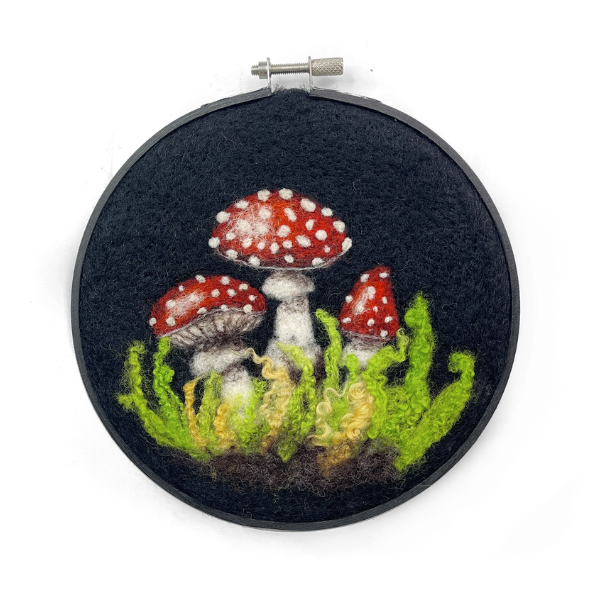 Toadstools in a Hoop Needle Felting Craft Kit