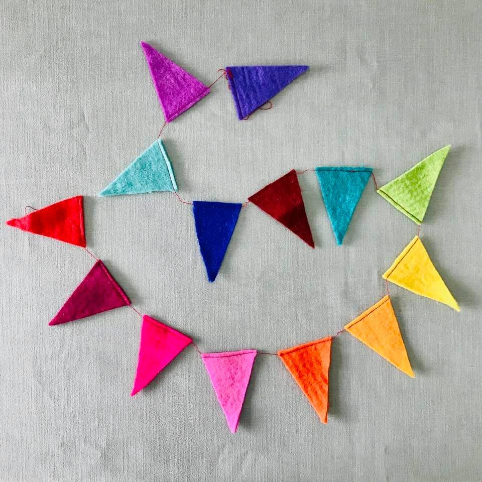 Felt Garland Rainbow Flags - Bunting