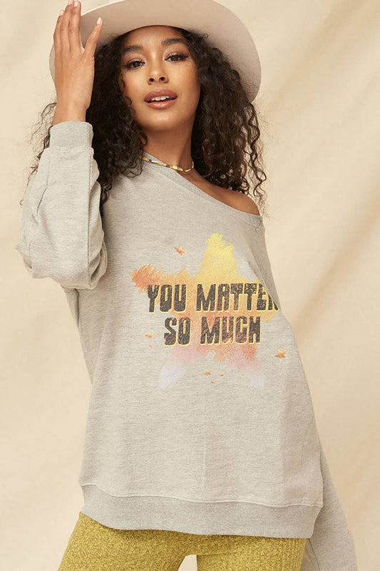 You Matter Vintage-Print Graphic Sweatshirt
