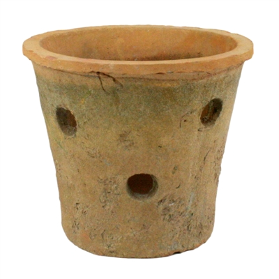 Rustic Terra Cotta Orchid Pot - Antique Red